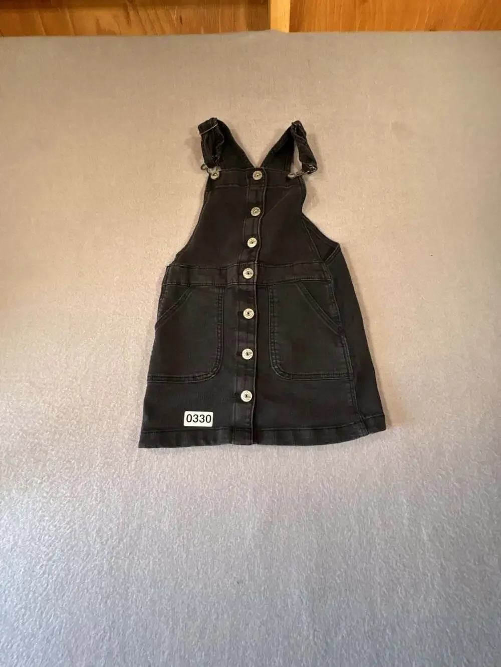 OshKosh B'gosh Girls Black Denim Overall Jumper Dress